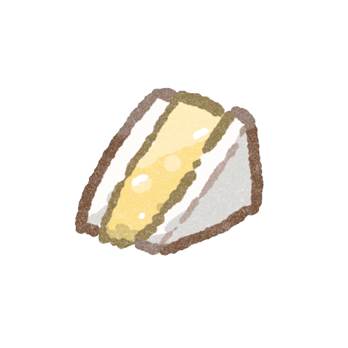 たっぷり卵サンドのフリーイラスト