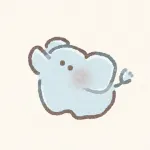 ゆるいゾウさんのフリーアイコン