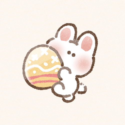 イースターエッグと兎さんのフリーアイコン