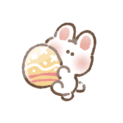 イースターエッグと兎さんのフリーイラスト