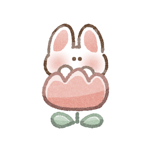 チューリップとうさぎさんのフリーイラスト