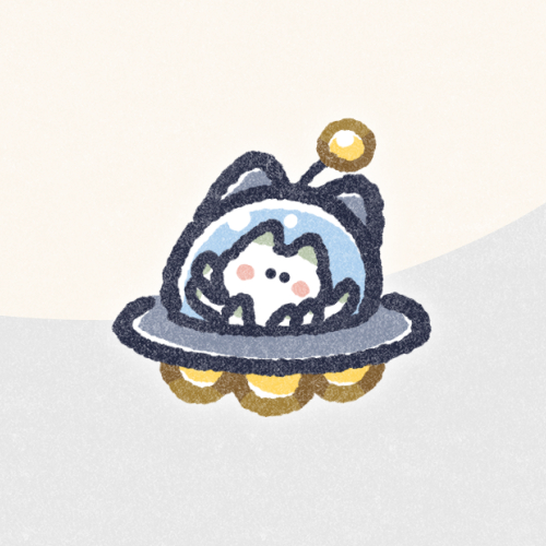 ネコ型UFOのフリーアイコン