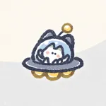ネコ型UFOのフリーアイコン