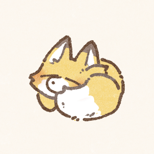 寝ているキツネさんのフリーアイコン