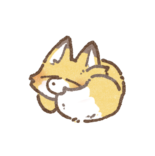 寝ているキツネさんのフリーイラスト