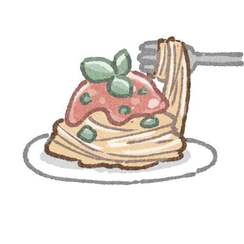 山盛りパスタのフリーイラスト