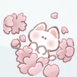 桜と猫さんのフリーアイコン
