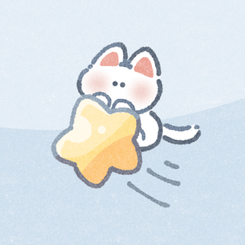 流れ星に乗った猫さんのフリーアイコン