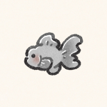 黒い金魚のフリーアイコン