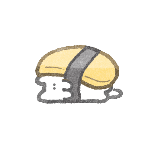 たまご寿司風ネコさんのフリーイラスト