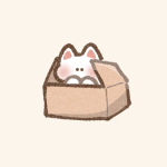 ダンボール箱に入った猫さんのフリーアイコン