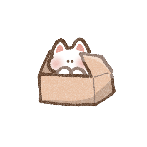 ダンボール箱に入った猫さんのフリーイラスト