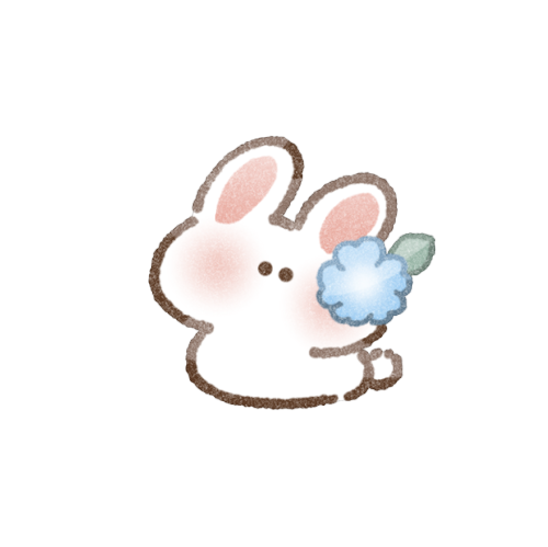 ネモフィラと兎さんのフリーイラスト