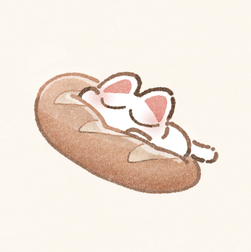 パンクッションで眠る猫さんのフリーアイコン