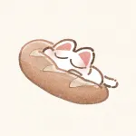 パンクッションで眠る猫さんのフリーアイコン