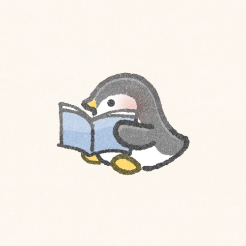本を読むペンギンさんのフリーアイコン