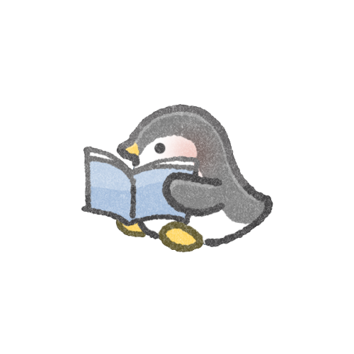 本を読むペンギンさんのフリーイラスト