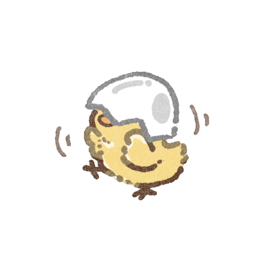 殻で前が見えないひよこさんのフリーイラスト