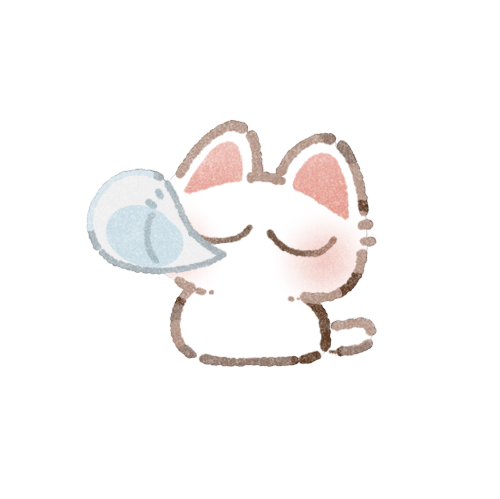鼻ちょうちんが出ている猫さんのフリーイラスト