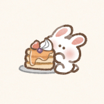 うさぎとパンケーキのフリーアイコン