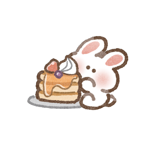 うさぎとパンケーキのフリーイラスト