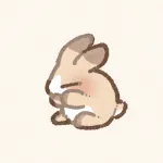 お顔を洗ううさぎさんのフリーアイコン