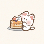 ねことパンケーキのフリーアイコン