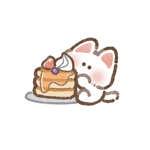ねことパンケーキのフリーイラスト