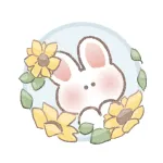 ひまわりとうさぎさんのフリーアイコン
