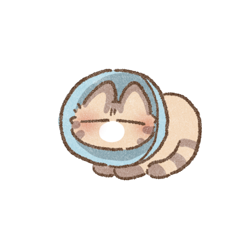 エリザベスカラーをつけた猫さんのフリーイラスト