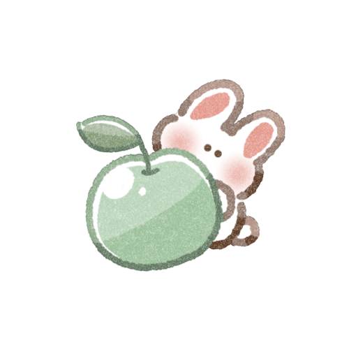 青りんごとうさぎさんのフリーイラスト
