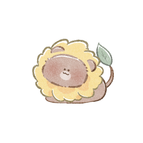 ひまわりライオンさんのフリーイラスト