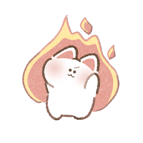 やる気に燃える猫さんのフリーイラスト
