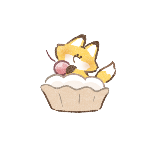 カップケーキの狐さんのフリーイラスト