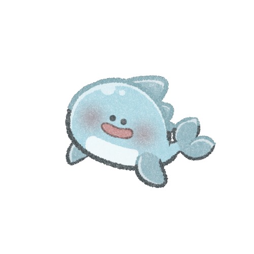 クジラみたいな不思議な生き物のフリーイラスト