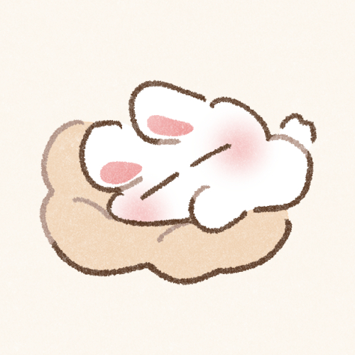 クッションで眠るうさぎさんのフリーアイコン