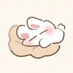 クッションで眠るうさぎさんのフリーアイコン
