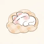 クッションで眠る猫さんのフリーアイコン