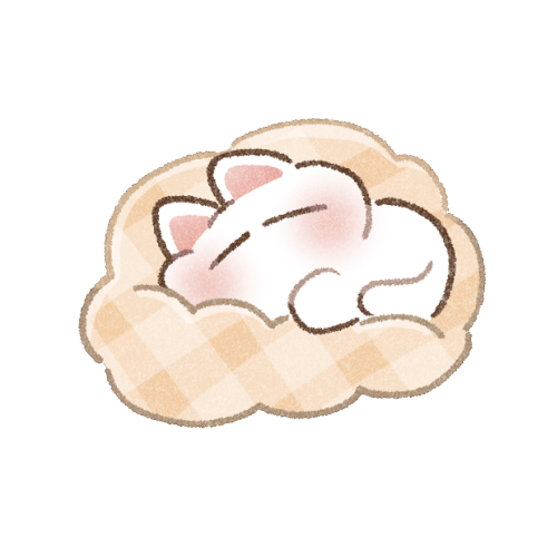 クッションで眠る猫さんのフリーアイコン