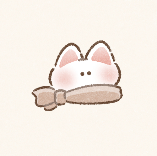 スカーフを巻いた猫さんのフリーアイコン