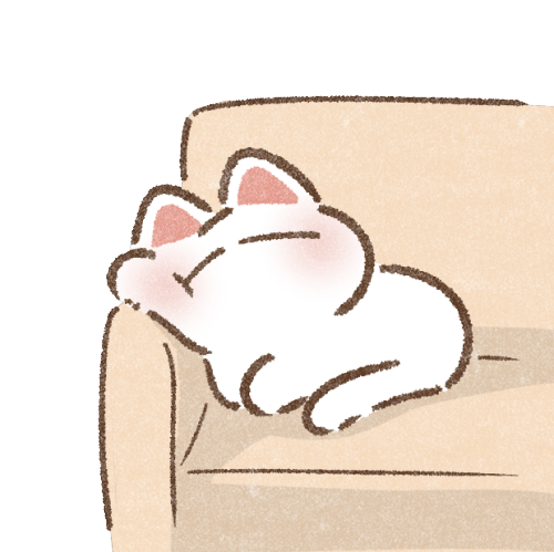 ソファでのんびりする猫さんのフリーイラスト