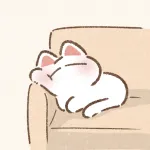 ソファでのんびりする猫さんのフリーアイコン