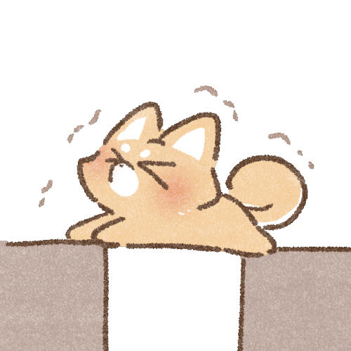 ピンチの柴犬さんのフリーイラスト