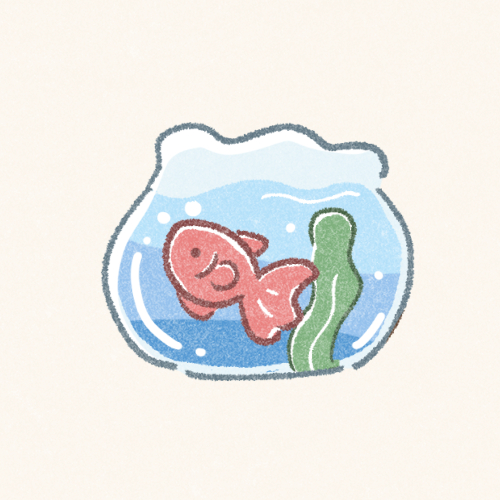 金魚鉢のフリーアイコン