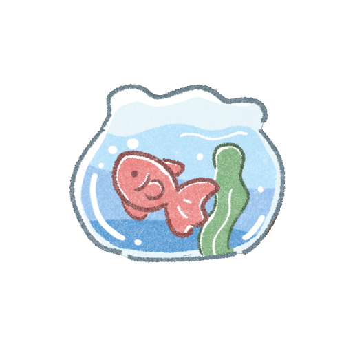 金魚鉢のフリーイラスト