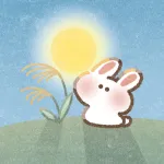 お月見うさぎさんのフリーアイコン