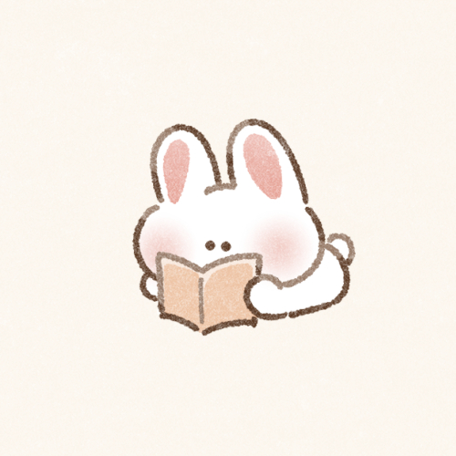 のんびり本を読むうさぎさんのフリーアイコン