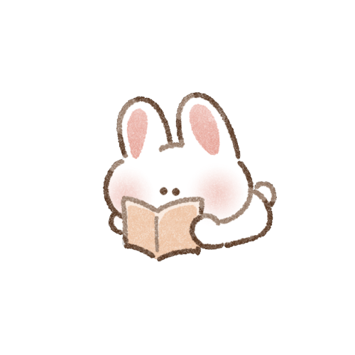 のんびり本を読むうさぎさんのフリーイラスト