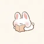 のんびり本を読むうさぎさんのフリーアイコン