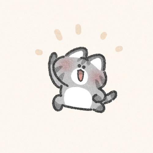 楽しそうなポーズのサバトラ猫さんのフリーアイコン